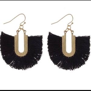 Brand New With Tags Black Tassel Earrings